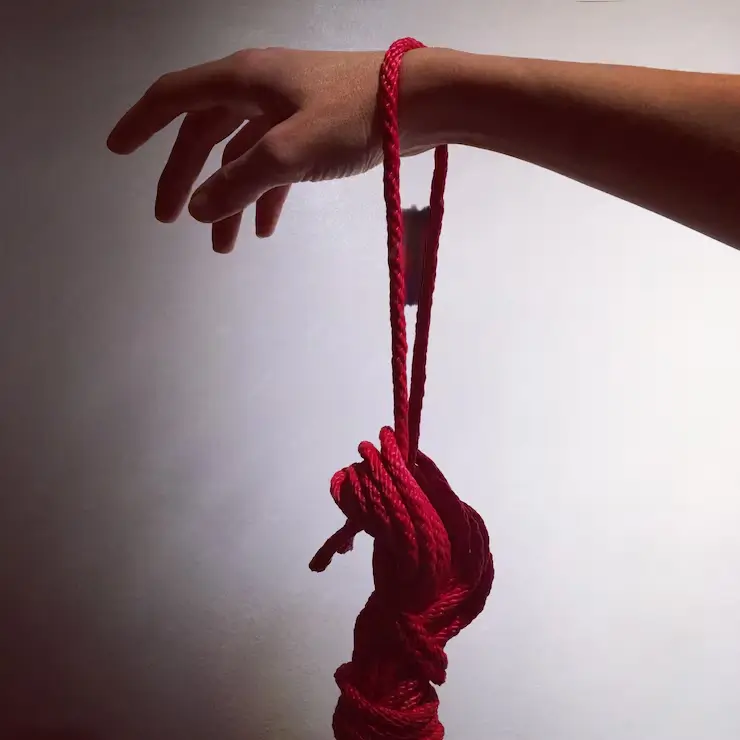 spreek vrij bondage touw rond hand